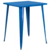 Emma And Oliver Commercial Grade 31.5" Square Orange Metal Indoor-Outdoor Bar Height Table -Home furnishings 5978471 Blue