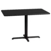 Emma And Oliver 24"x42" Rectangular Mahogany Laminate Table Top With 23.5"x29.5" Base -Home furnishings 5978485 Black