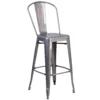 Emma And Oliver 30"H Clear Coated Indoor Counter Height Stool With Back -Home furnishings 5978486