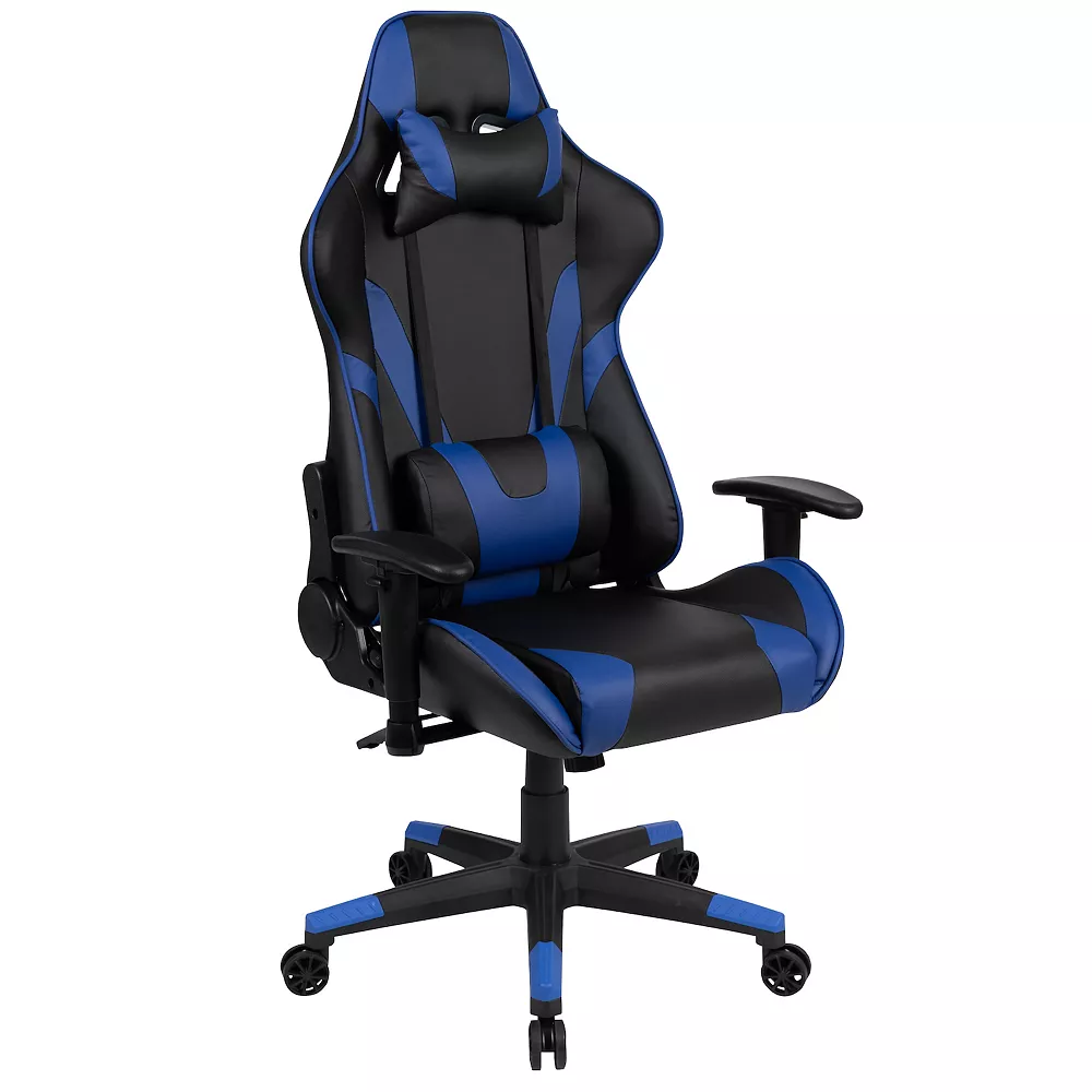 Emma And Oliver Z200 Fully Reclining Racing Gaming Ergonomic Chair, Blue LeatherSoft 3 Emma And Oliver Z200 Fully Reclining Racing Gaming Ergonomic Chair, Blue LeatherSoft
