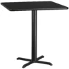 Emma And Oliver 42" Square Natural Laminate Bar Table Top-33"x33" Base 2 Emma And Oliver 42" Square Natural Laminate Bar Table Top-33"x33" Base -Home furnishings 5978525 Black