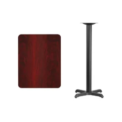 Emma And Oliver 24"x30" Black Laminate Bar Table Top-22"x22" Base -Home furnishings 5978526 ALT2