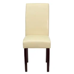 Emma And Oliver Ivory LeatherSoft Panel Back Parsons Chair -Home furnishings 5978527 ALT3