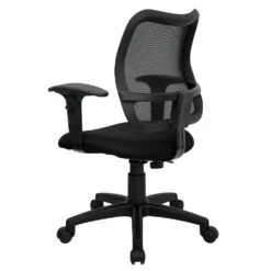 Emma And Oliver Mid-Back Gray Mesh Swivel Task Office Chair With Adjustable Arms -Home furnishings 5978529 ALT3
