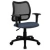 Emma And Oliver Mid-Back Gray Mesh Swivel Task Office Chair With Adjustable Arms -Home furnishings 5978529 Navy Blue
