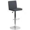 Emma And Oliver Black Vinyl Adjustable Height Panel Back Barstool -Home furnishings 5978536 Gray