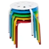 Emma And Oliver Plastic Nesting Stack Stools-Classroom/Home, 11.5"Height, Assorted Colors (5 Pack) -Home furnishings 5978538 Assorted
