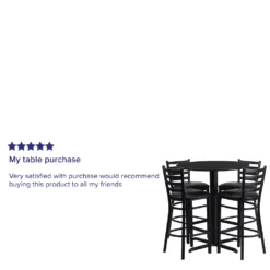 Emma And Oliver 30RD Mahogany Table Set-X-Base & 4 Ladder Back Stools,Black Seat -Home furnishings 5978539 ALT3