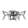 Emma And Oliver 31.5" Round Aluminum Table Set With 4 Slat Back Chairs -Home furnishings 5978540