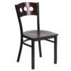 Emma And Oliver Black 3 Circle Back Metal Dining Chair - Walnut Wood Back & Seat -Home furnishings 5978551 Walnutwalnutblack