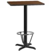 Emma And Oliver 24"x30" Mahogany Laminate Bar Table Top-22"x22" Base/Foot Ring -Home furnishings 5978552 Walnut