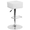 Emma And Oliver Orange Vinyl Adjustable Height Barstool With Square Seat 1 Emma And Oliver Orange Vinyl Adjustable Height Barstool With Square Seat -Home furnishings 5978554 White