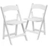 Emma And Oliver Folding Chair - Black Resin 2 Pack 1000LB Weight Capacity Event Chair -Home furnishings 5978564 White