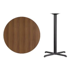 Emma And Oliver 36"RD Black Laminate Bar Table Top-30"x30" Base 7 Emma And Oliver 36"RD Black Laminate Bar Table Top-30"x30" Base -Home furnishings 5978576 ALT2