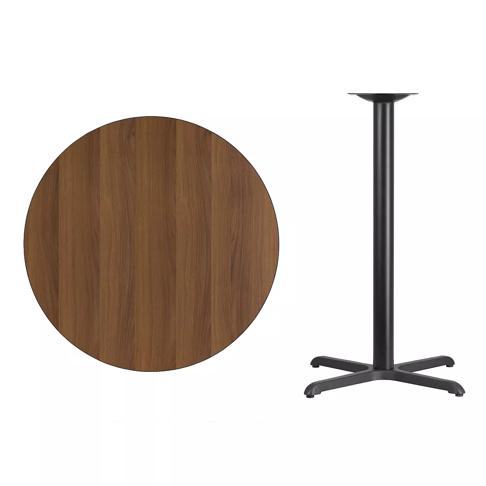 Emma And Oliver 36"RD Black Laminate Bar Table Top-30"x30" Base 5 Emma And Oliver 36"RD Black Laminate Bar Table Top-30"x30" Base - Image 3