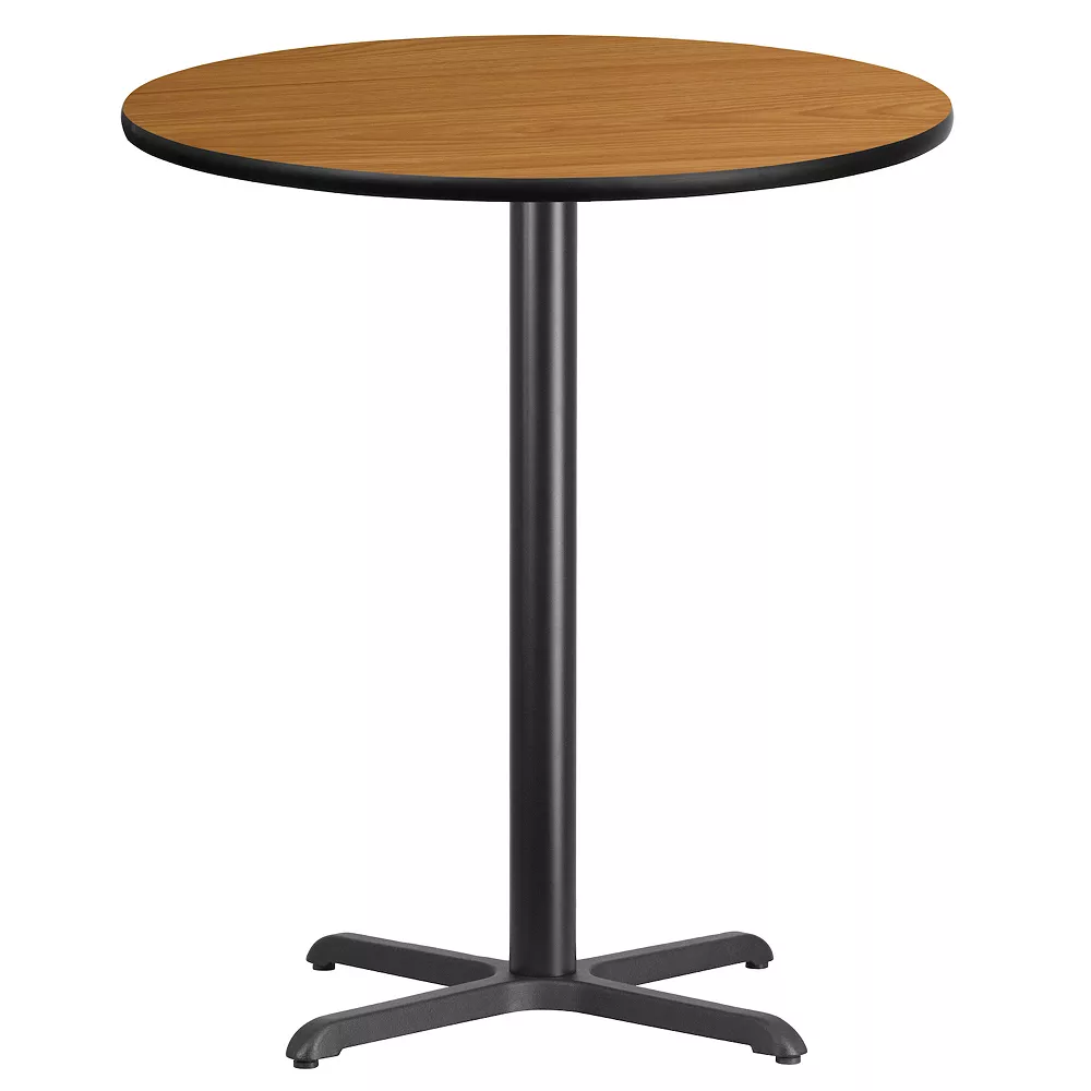 Emma And Oliver 36"RD Black Laminate Bar Table Top-30"x30" Base 3 Emma And Oliver 36"RD Black Laminate Bar Table Top-30"x30" Base