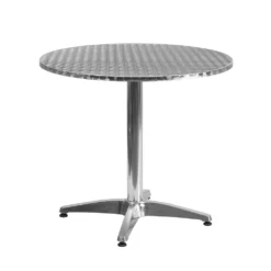 Emma And Oliver 31.5" Round Aluminum Table Set With 2 Slat Back Chairs -Home furnishings 5978579 ALT3