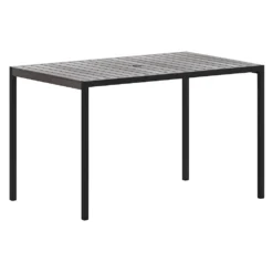 Emma And Oliver All-Weather Faux Teak Patio Dining Table With Steel Frame - Seats 4