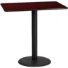 Emma And Oliver 30"x48" Natural Laminate Bar Table Top-24"RD Base -Home furnishings 5978632 Mahogany