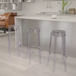 Emma And Oliver 29.75"H Transparent Barstool 7 Emma And Oliver 29.75"H Transparent Barstool -Home furnishings 5978649 ALT