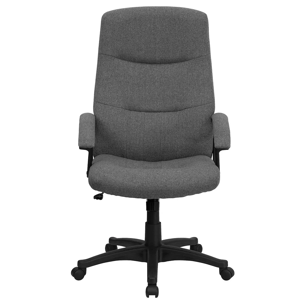 Emma And Oliver High Back Gray Fabric Swivel Office Chair With Two Line Stitch Back 6 Emma And Oliver High Back Gray Fabric Swivel Office Chair With Two Line Stitch Back - Image 4