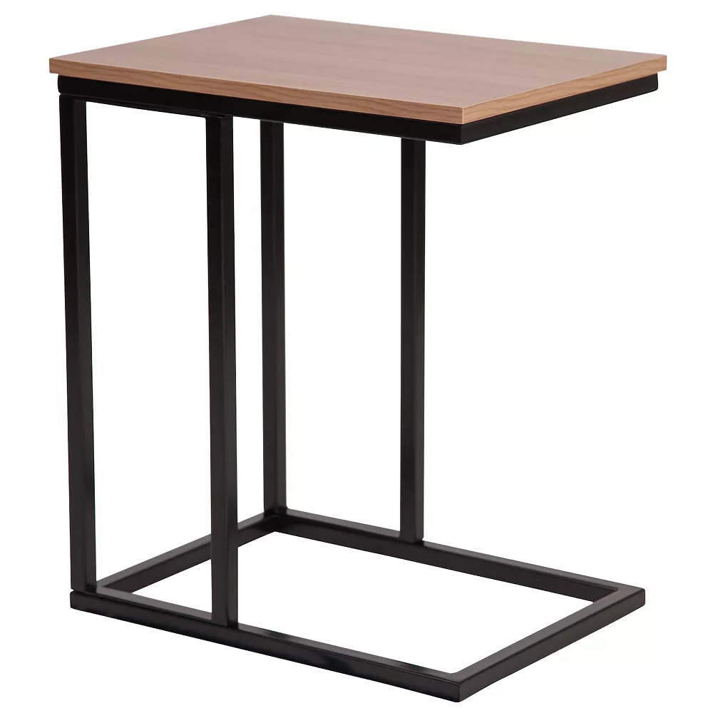 Emma And Oliver Rustic Wood Grain Finish Side Table With Cantilever Base 3 Emma And Oliver Rustic Wood Grain Finish Side Table With Cantilever Base