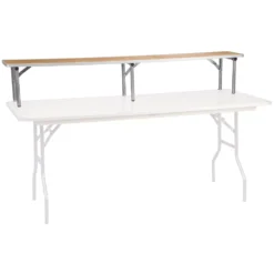 Emma And Oliver 72" X 12" X 12" Birchwood Bar Top Riser With Silver Legs
