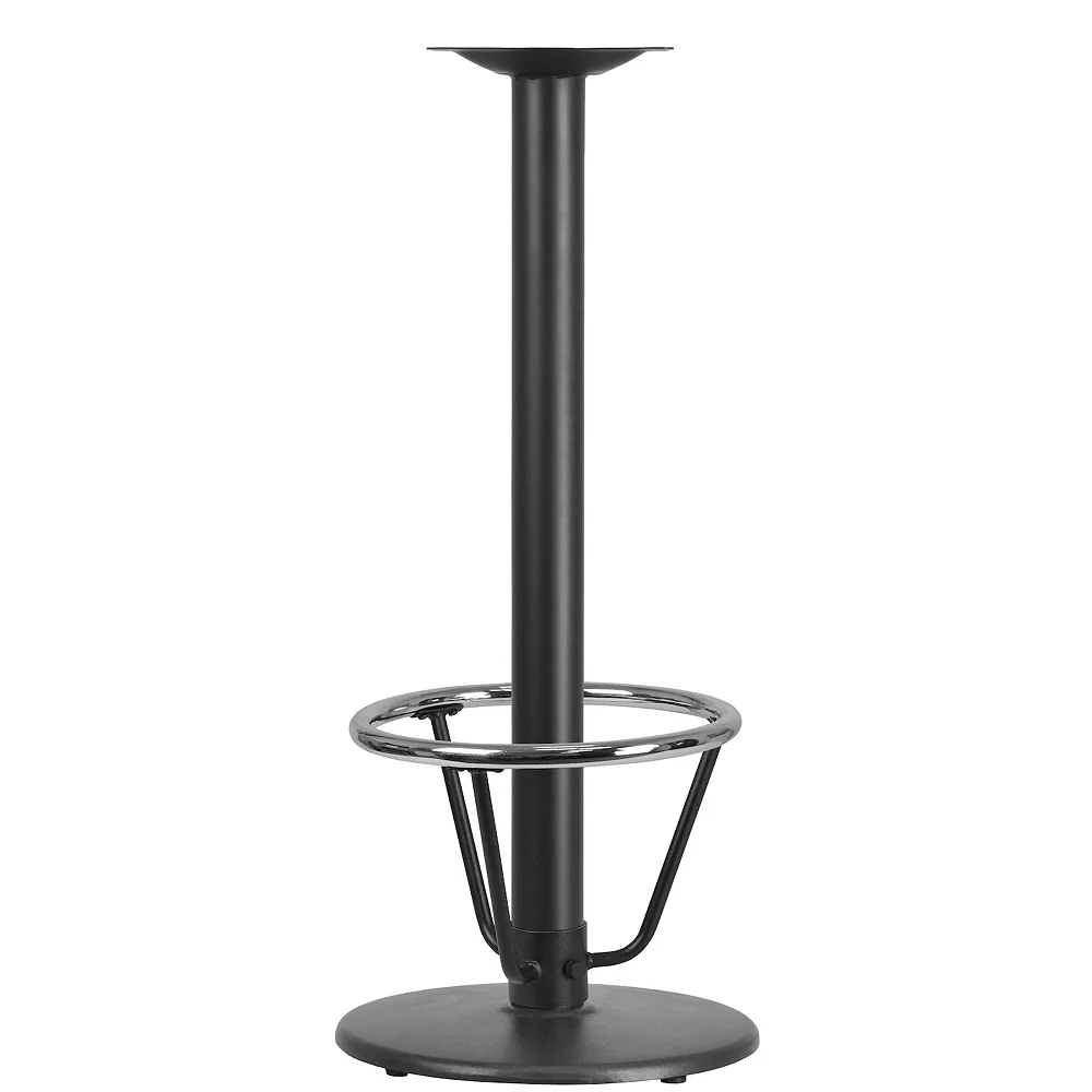 Emma And Oliver 18" Round Cast Iron Bar Table Base With Foot Ring 3 Emma And Oliver 18" Round Cast Iron Bar Table Base With Foot Ring