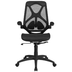 Emma And Oliver High Back Transparent Black Mesh 2-Paddle Ergonomic Office Chair With Arms -Home furnishings 5978706 ALT2