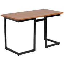 Emma And Oliver Cherry Computer Desk With Black Metal Frame 9 Emma And Oliver Cherry Computer Desk With Black Metal Frame -Home furnishings 5978723 ALT3