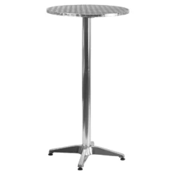 Emma And Oliver 23.25" Round Aluminum Indoor-Outdoor Bar Height Table With Flip-Up Table