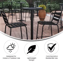 Emma And Oliver 23.25" Round Aluminum Indoor-Outdoor Bar Height Table With Flip-Up Table -Home furnishings 5979223 ALT3