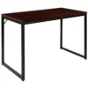 Emma And Oliver Industrial Modern Desk-47"L Commercial Grade Home Office Desk-Maple/Black
