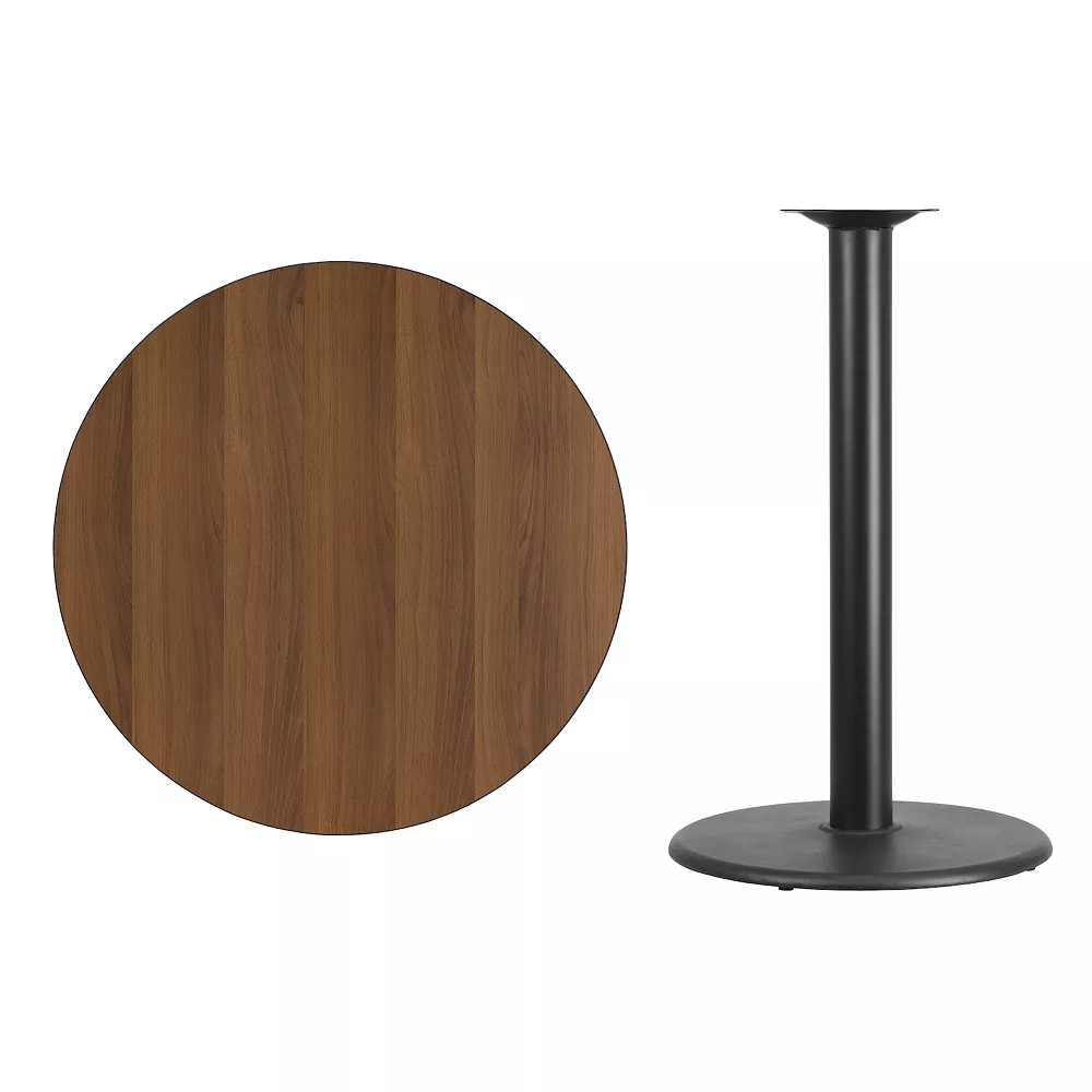 Emma And Oliver 36"RD Mahogany Laminate Bar Table Top-24"RD Base 5 Emma And Oliver 36"RD Mahogany Laminate Bar Table Top-24"RD Base - Image 3