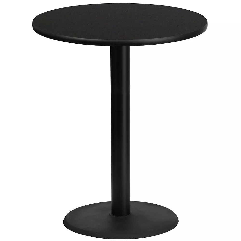 Emma And Oliver 36"RD Mahogany Laminate Bar Table Top-24"RD Base 3 Emma And Oliver 36"RD Mahogany Laminate Bar Table Top-24"RD Base