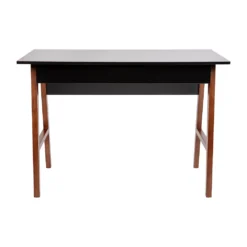 Emma And Oliver Home Office Writing Computer Desk With Drawer - Table Desk, White/Walnut -Home furnishings 5979249 ALT3