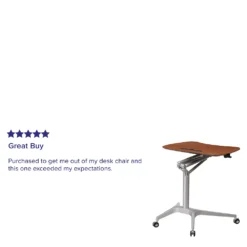 Emma And Oliver Mobile Sit-Down, Stand-Up Mahogany Computer Ergonomic Desk -Home furnishings 5979250 ALT3