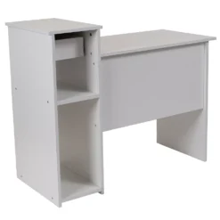 Emma And Oliver White Computer Desk With Shelves And Drawer 9 Emma And Oliver White Computer Desk With Shelves And Drawer -Home furnishings 5979254 ALT3