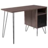 Emma And Oliver Rustic Wood Grain Finish Computer Desk With Metal Cabinet Door -Home furnishings 5979287