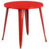 Emma And Oliver Commercial Grade 30" Round White Metal Indoor-Outdoor Table -Home furnishings 5979636 Red