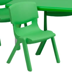 Emma And Oliver 24"W X 48"L Green Plastic Adjustable Activity Table Set-4 Chairs -Home furnishings 5979640 ALT2