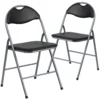Emma And Oliver 2 Pack Black Vinyl Metal Folding Chair With Carrying Handle 1 Emma And Oliver 2 Pack Black Vinyl Metal Folding Chair With Carrying Handle -Home furnishings 5979649