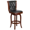 Emma And Oliver 30"H Cappuccino Wood Button Tufted Back Barstool, Swivel Seat 1 Emma And Oliver 30"H Cappuccino Wood Button Tufted Back Barstool, Swivel Seat -Home furnishings 5979696 Cherry