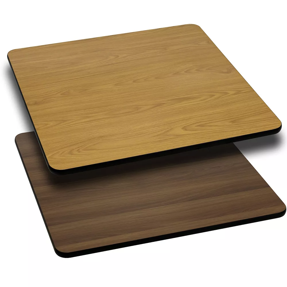 Emma And Oliver 36" Square Black/Mahogany Reversible Laminate Table Top 3 Emma And Oliver 36" Square Black/Mahogany Reversible Laminate Table Top