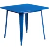 Emma And Oliver Commercial Grade 31.5" Square Purple Metal Indoor-Outdoor Table -Home furnishings 5980146 Blue