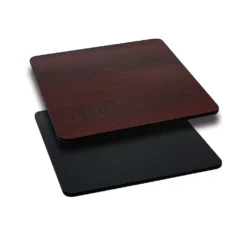 Emma And Oliver 30" Square Black/Mahogany Reversible Laminate Table Top