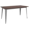 Emma And Oliver 30.25" X 60" Silver/Wood Metal Indoor Table -Home furnishings 5980211 Silver