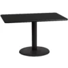 Emma And Oliver 30"x48" Rectangular Black Laminate Table Top With 24"RD Base -Home furnishings 5980220 Black