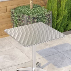 Emma And Oliver 27.5" Square Aluminum Indoor-Outdoor Table -Home furnishings 5980227 ALT2