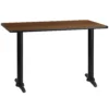 Emma And Oliver 30"x48" Rectangular Natural Laminate Table Top With 5"x22" Bases 2 Emma And Oliver 30"x48" Rectangular Natural Laminate Table Top With 5"x22" Bases -Home furnishings 5980230 Walnut